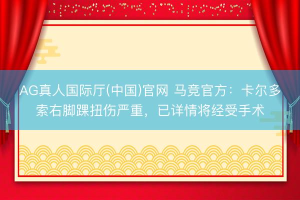 AG真人国际厅(中国)官网 马竞官方：卡尔多索右脚踝扭伤严重，已详情将经受手术