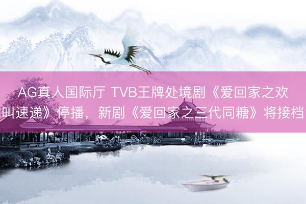 AG真人国际厅 TVB王牌处境剧《爱回家之欢叫速递》停播，新剧《爱回家之三代同糖》将接档