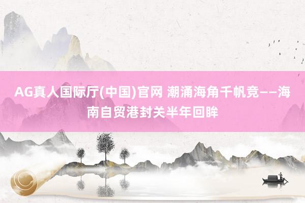 AG真人国际厅(中国)官网 潮涌海角千帆竞——海南自贸港封关半年回眸